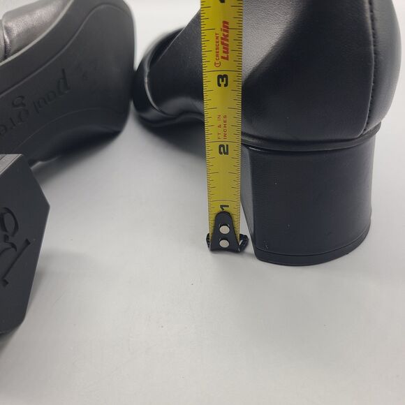 Paul Green Witt Black Leather Pointed Toe Pump Size US 10 Mid Block Heels New - Picture 9 of 12